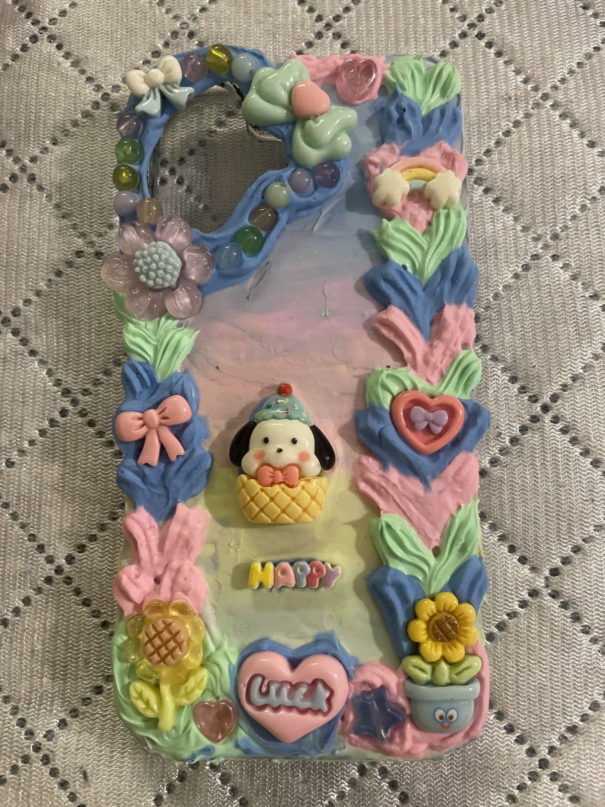 Blue Floral Heart Case